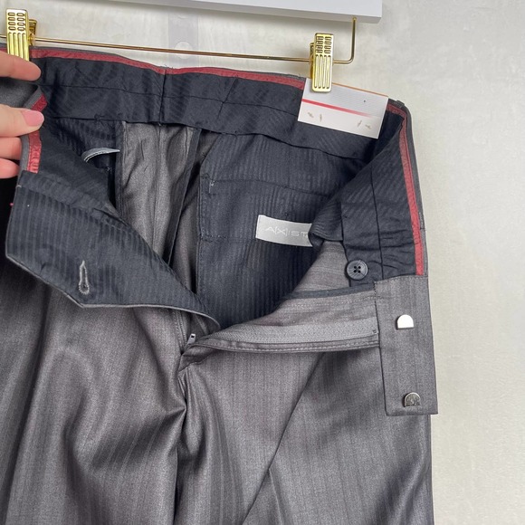 NWT Axist Slim Fit Men's Dress Pants 33x32 Slate Grey Track‎ Stripes City Pant - Picture 11 of 14
